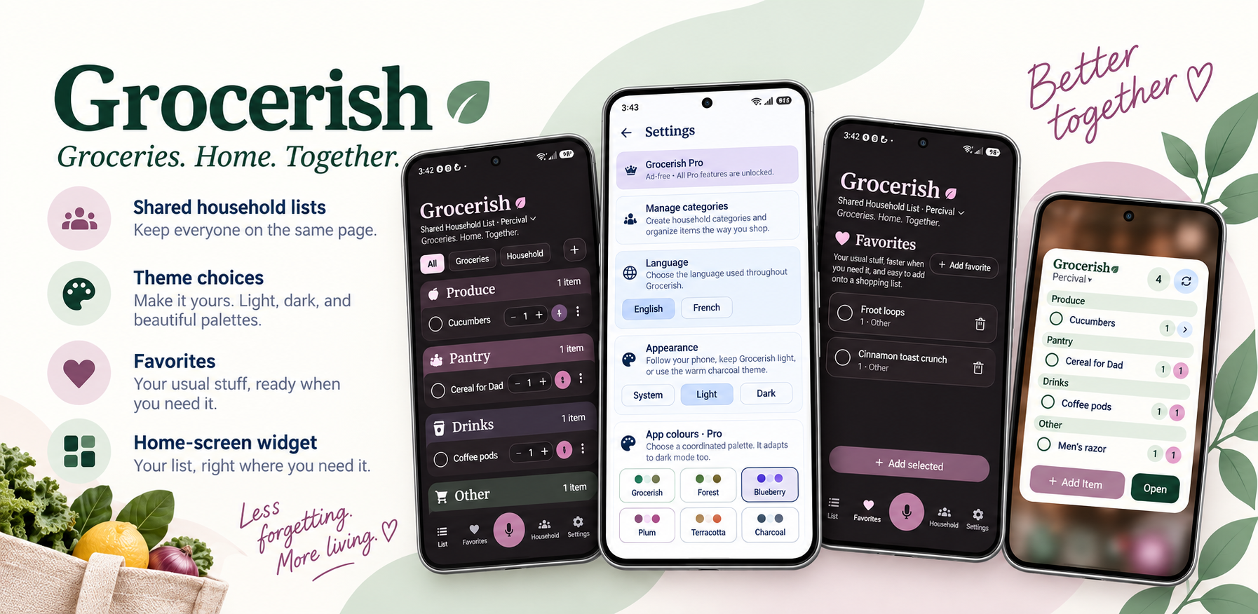 Grocerish shared grocery and household shopping app